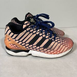 Rare Adidas ZX Flux Xeno Shoes Snake Skin Size 6 Glow in Dark